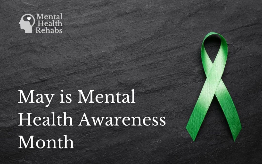 an image of a green ribbon in honor of mental health awareness month. Read about tips and prevention methods for your best well being.